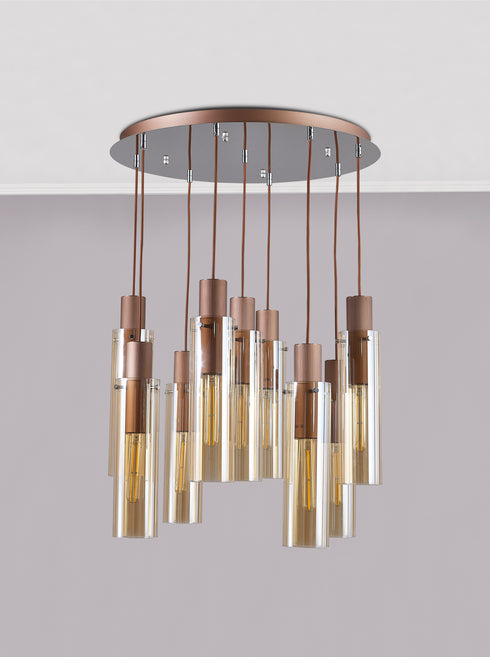 Brooks Slim Round Pendant 9 Light
